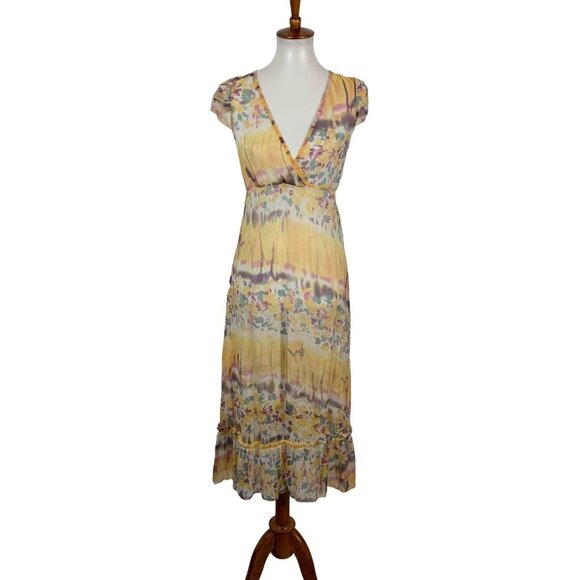 Louise Orop Sheer Cover Up Dress Small Short Sleeve Boho Resort - Picture 1 of 6